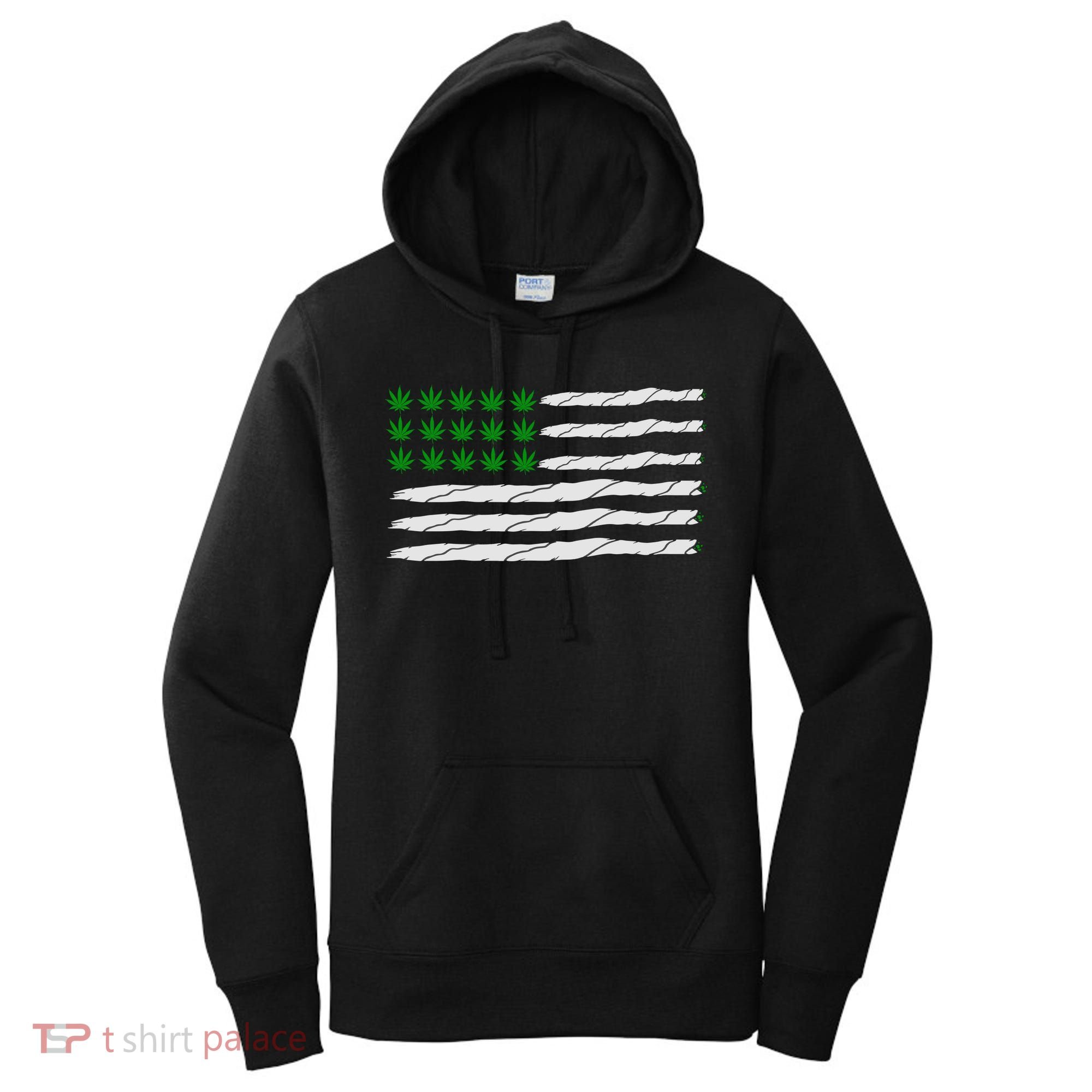 Weed American Flag Women's Hoodie