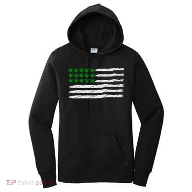 Weed American Flag Women's Hoodie