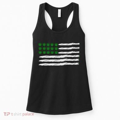 Weed American Flag Women's Tank Top