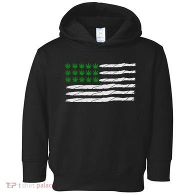 Weed American Flag Toddler Hoodie