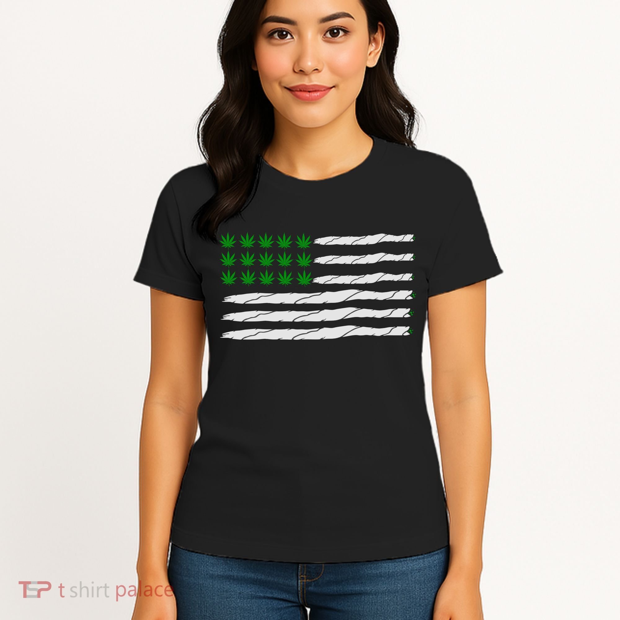 Weed American Flag Women's T-Shirt