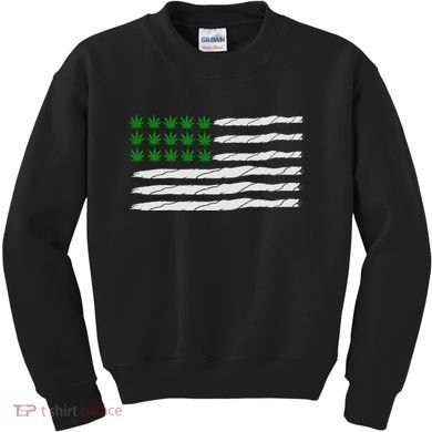 Weed American Flag Kids Sweatshirt