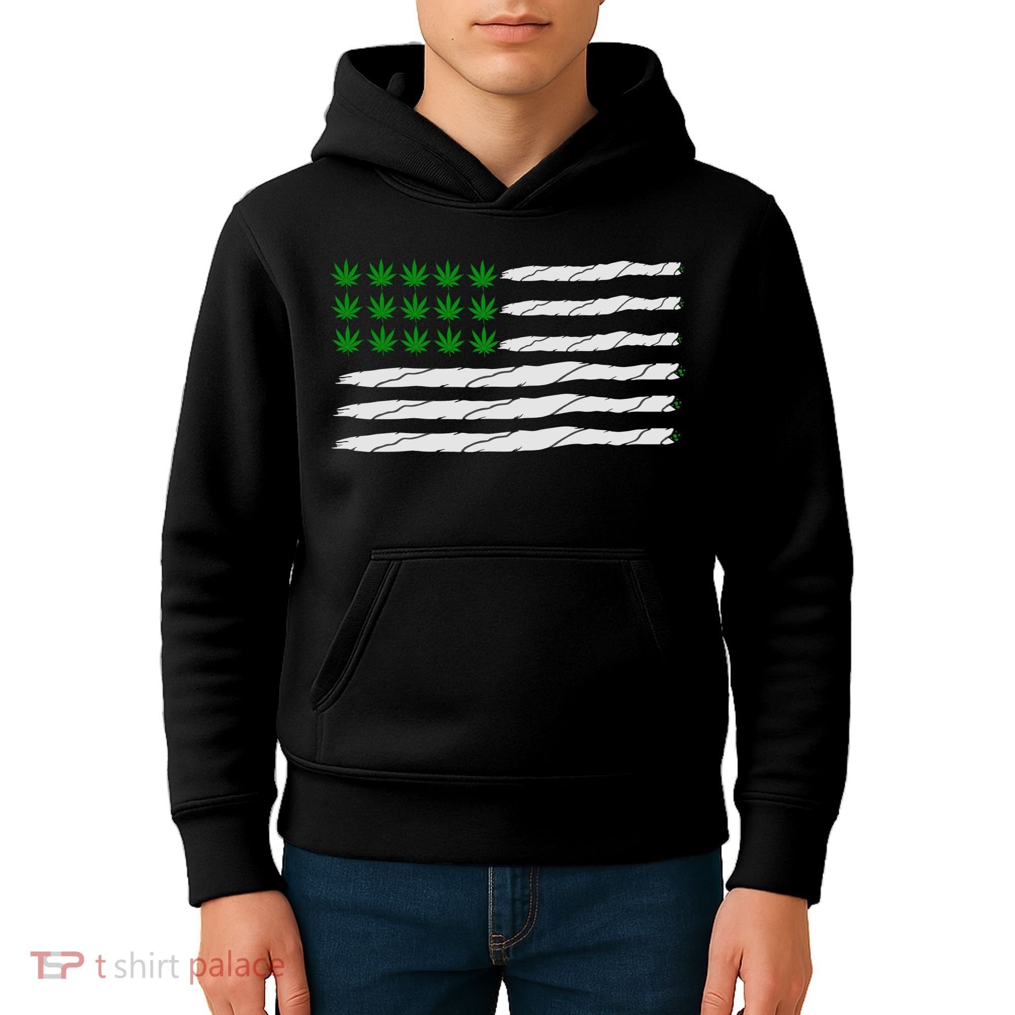 Weed American Flag Kids Hoodie