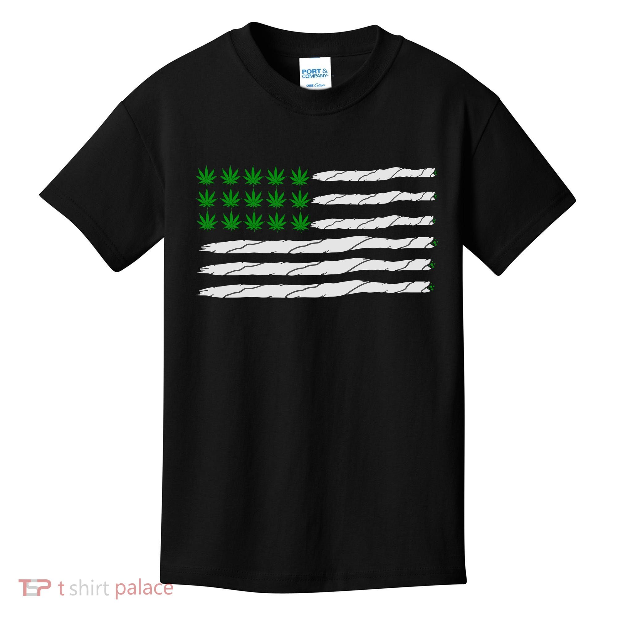 Weed American Flag Kids T-Shirt