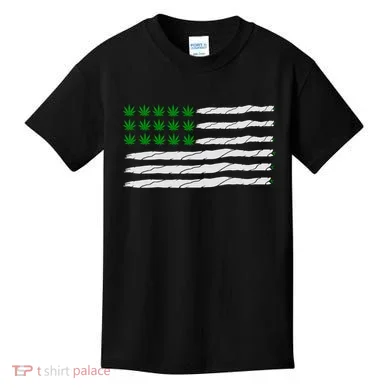 Weed American Flag Kids T-Shirt
