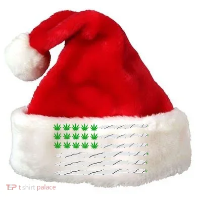 Weed American Flag Santa Hat