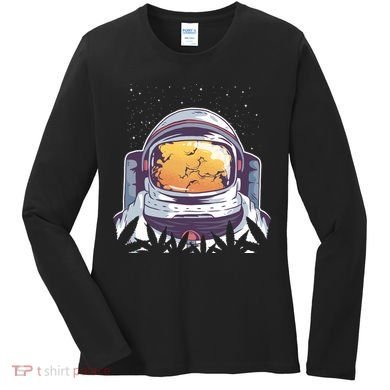 Weed Astronaut Women's Long Sleeve Shirt