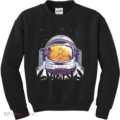 Weed Astronaut Kids Sweatshirt