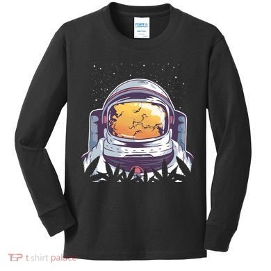 Weed Astronaut Kids Long Sleeve Shirt