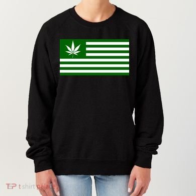 Weed Green America Flag Women's Sweatshirt
