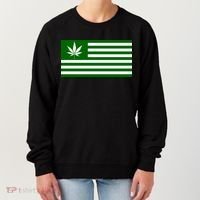 Weed Green America Flag Women's Sweatshirt thumb 0