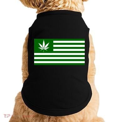 Weed Green America Flag Doggie Tank