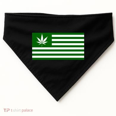 Weed Green America Flag USA-Made Doggie Bandana