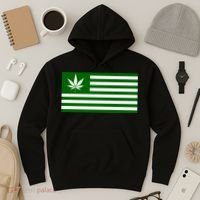 Weed Green America Flag Hoodie thumb 3