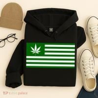 Weed Green America Flag Hoodie thumb 4