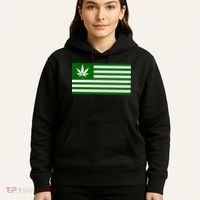 Weed Green America Flag Hoodie thumb 5