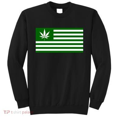 Weed Green America Flag Sweatshirt