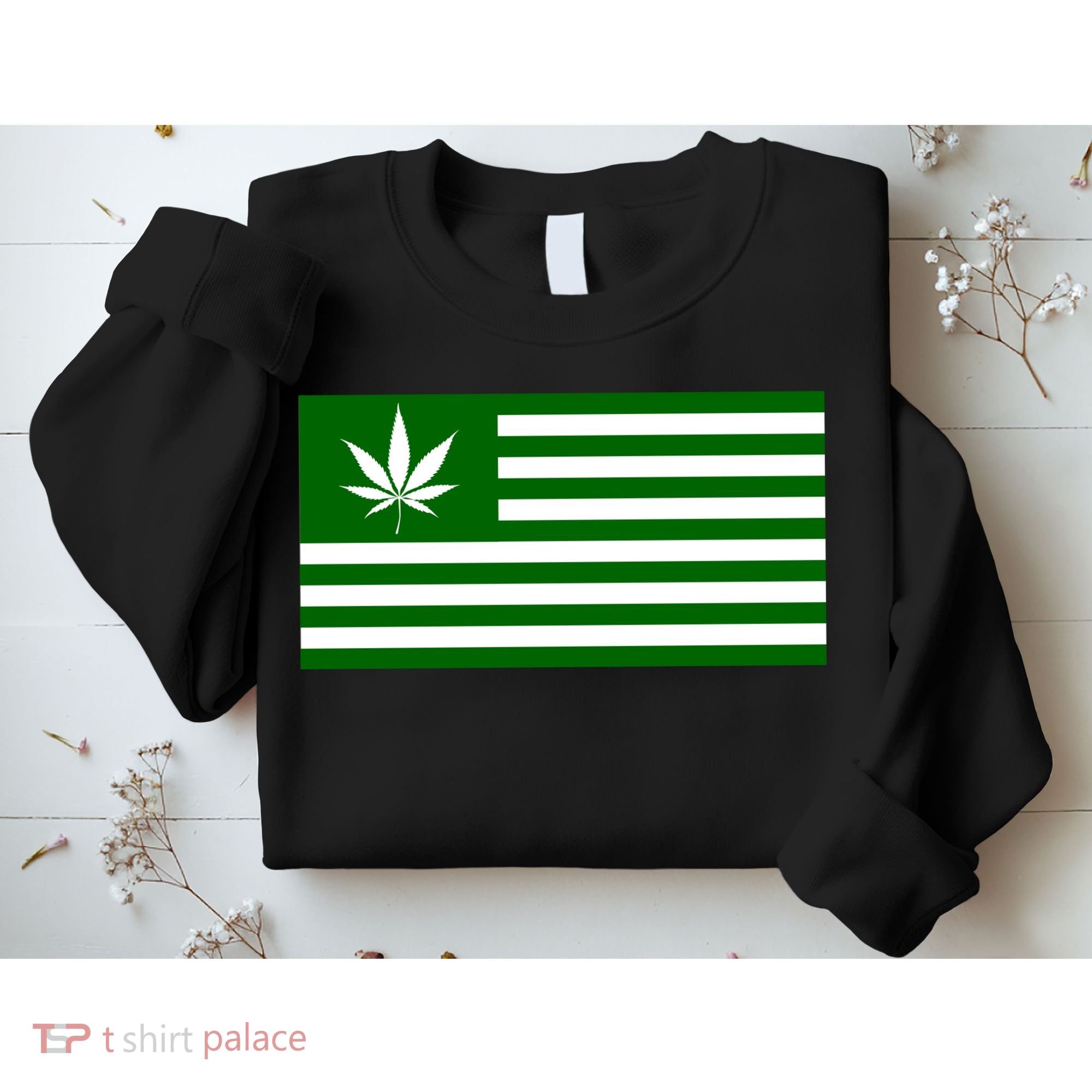 Weed Green America Flag Sweatshirt