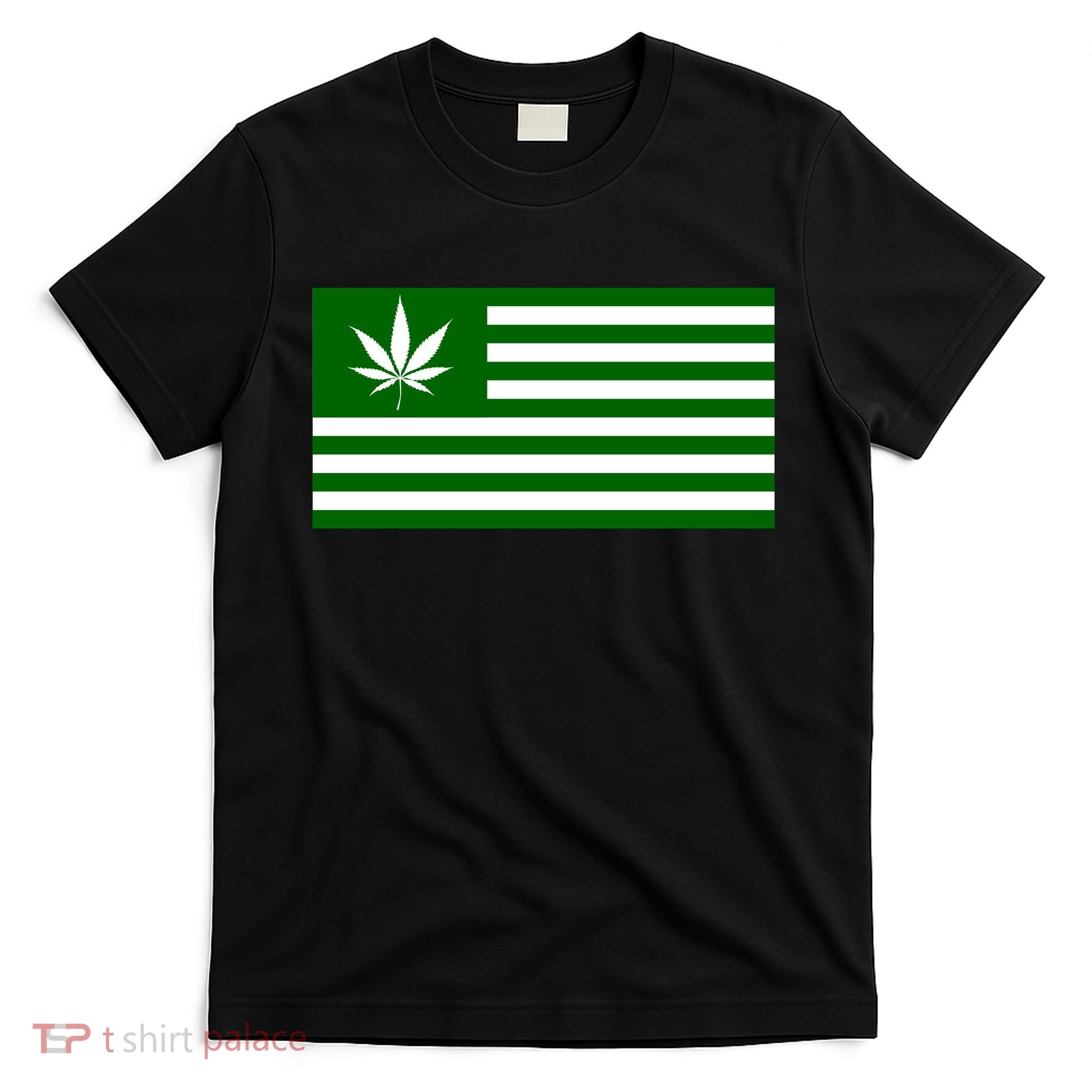 Weed Green America Flag T-Shirt