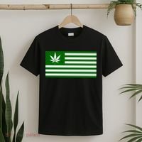 Weed Green America Flag T-Shirt thumb 2