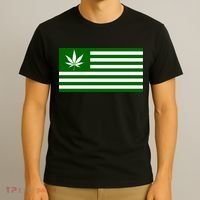 Weed Green America Flag T-Shirt thumb 3