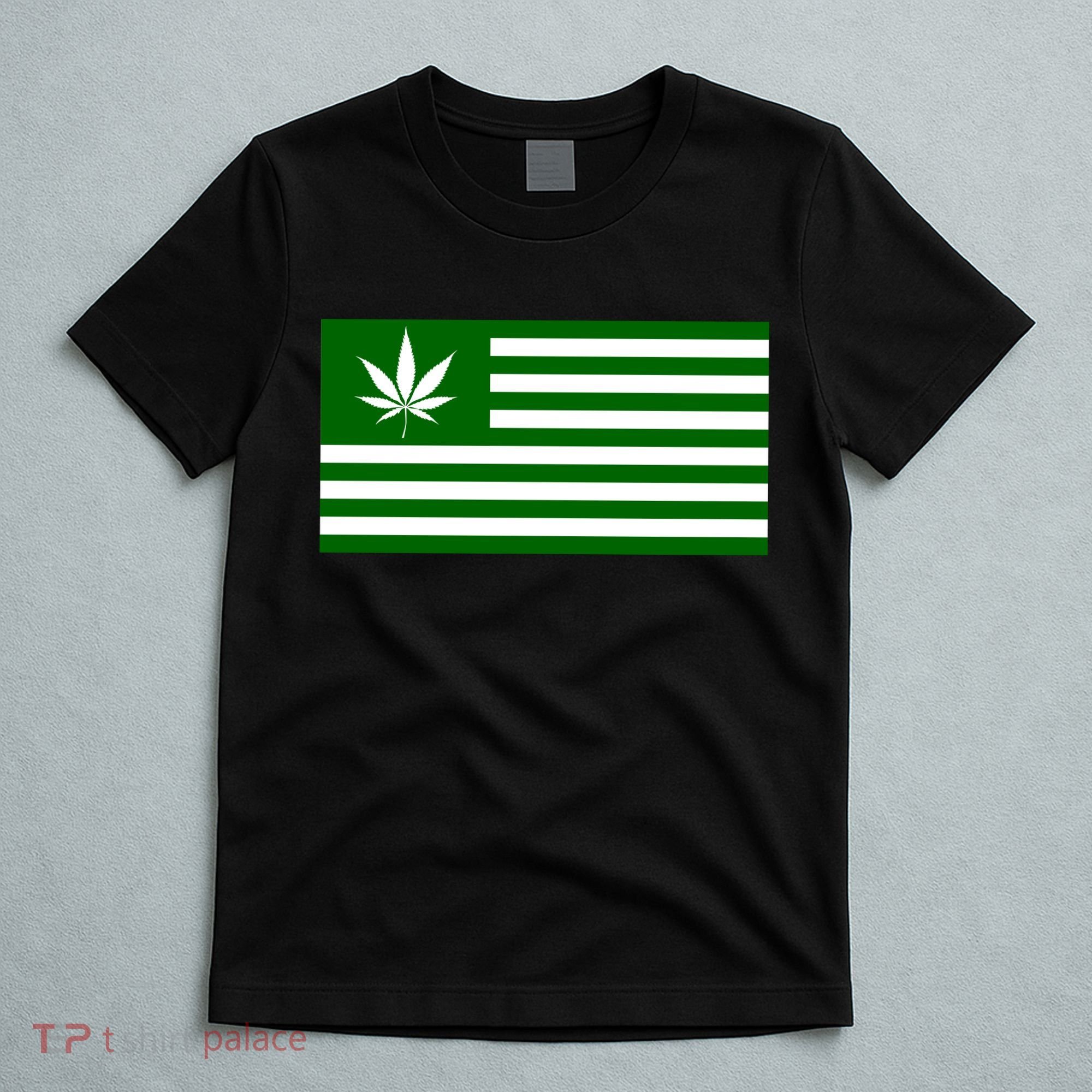 Weed Green America Flag T-Shirt