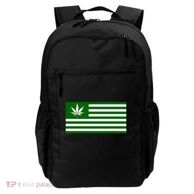 Weed Green America Flag Backpack