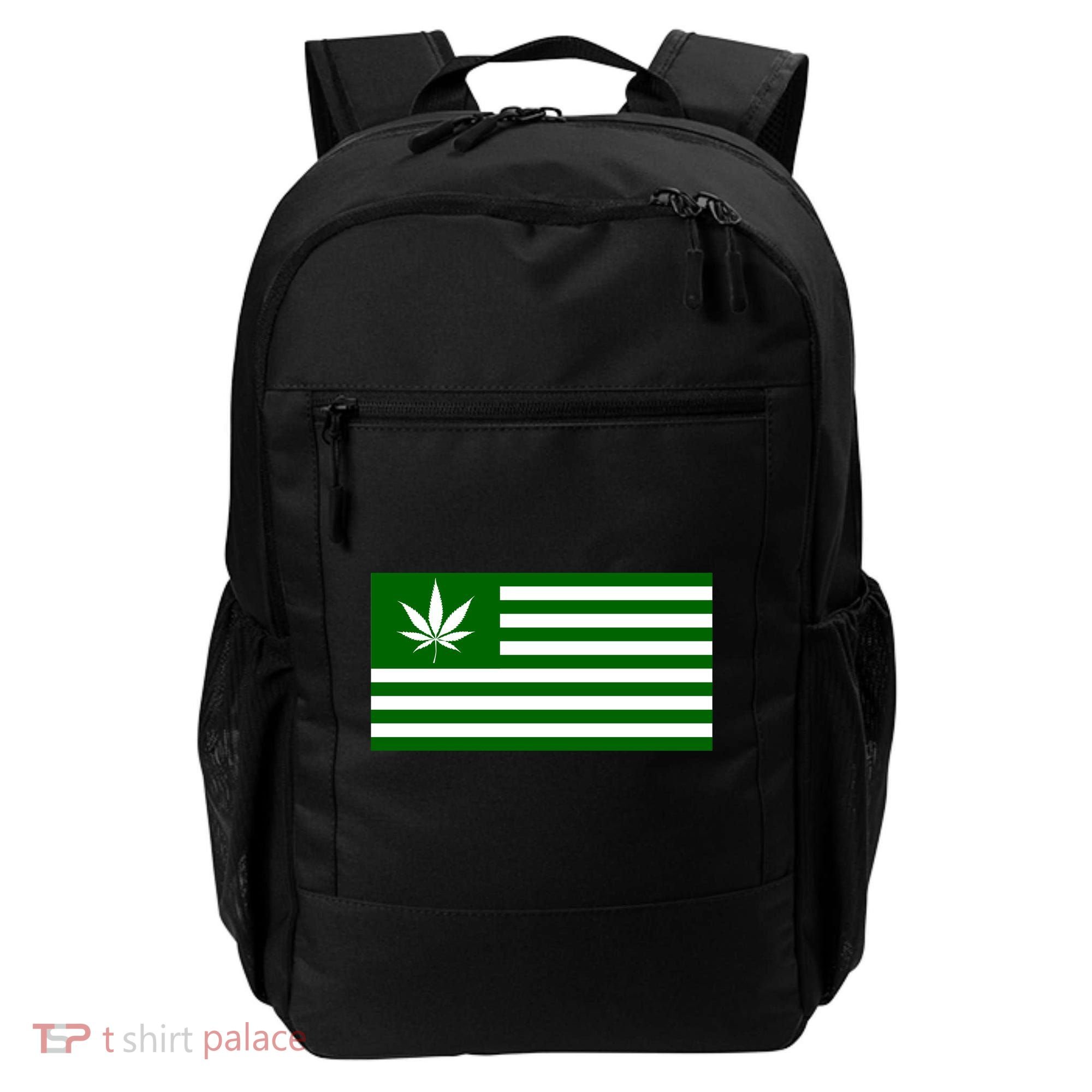 Weed Green America Flag Backpack