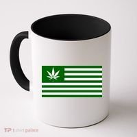 Weed Green America Flag Coffee Mug thumb 0