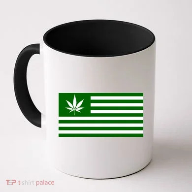 Weed Green America Flag Coffee Mug