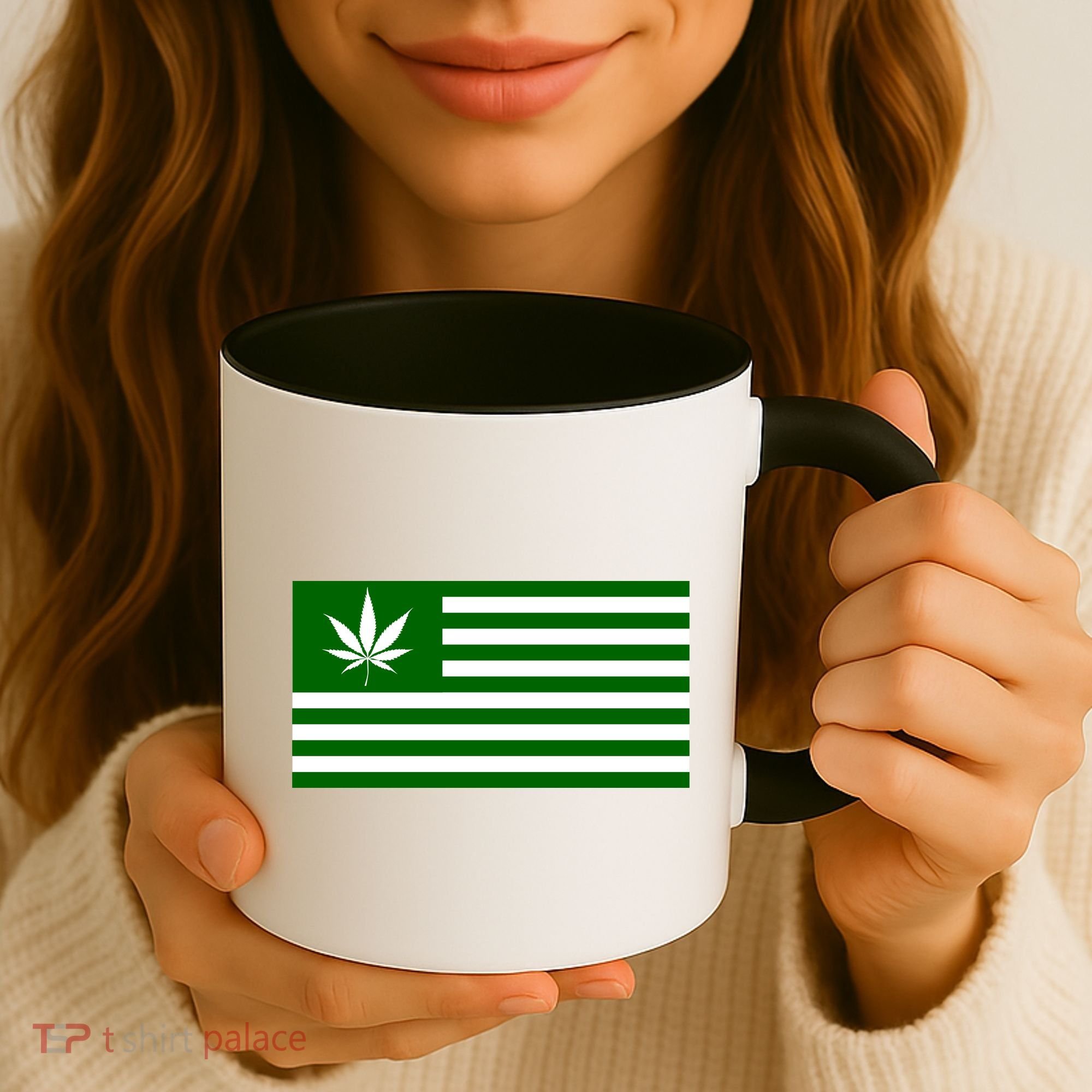 Weed Green America Flag Coffee Mug