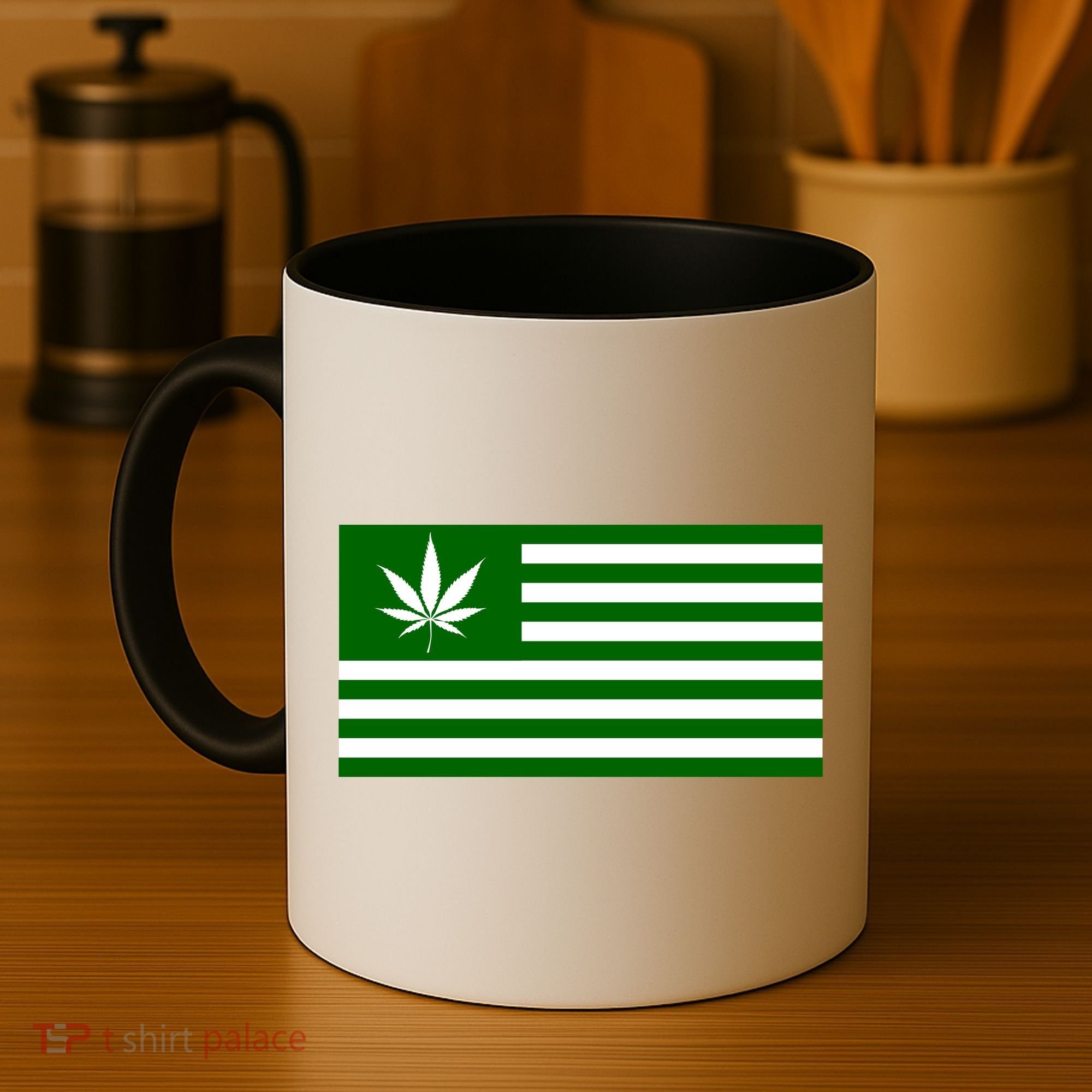 Weed Green America Flag Coffee Mug