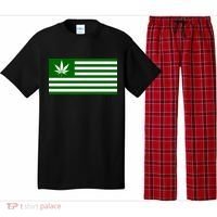 Weed Green America Flag Pajama Set thumb 0