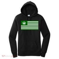 Weed Green America Flag Women's Hoodie thumb 0
