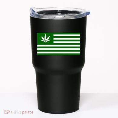 Weed Green America Flag Tumbler
