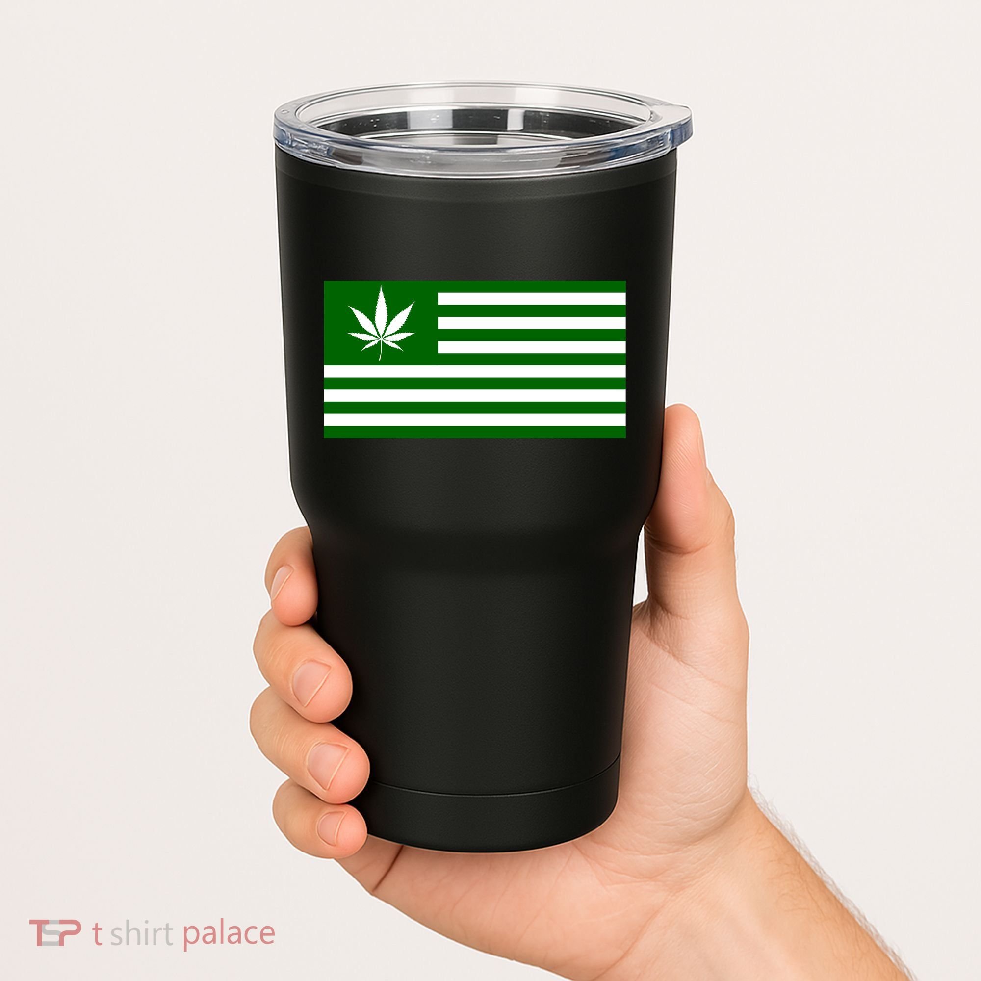Weed Green America Flag Tumbler