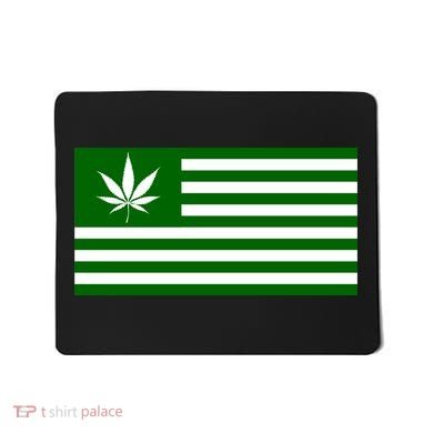 Weed Green America Flag Mousepad