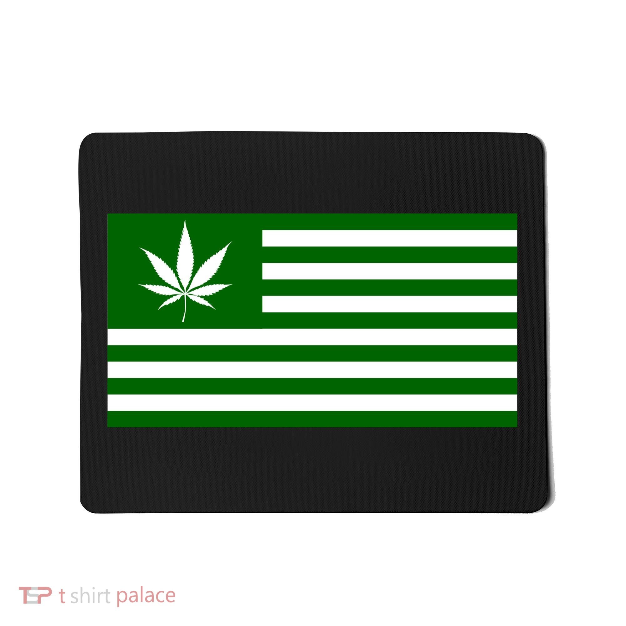 Weed Green America Flag Mousepad