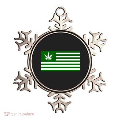 Weed Green America Flag Ornament