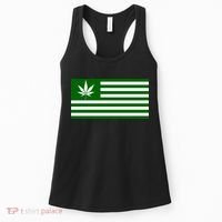 Weed Green America Flag Women's Tank Top thumb 0