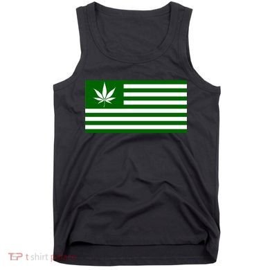 Weed Green America Flag Tank Top