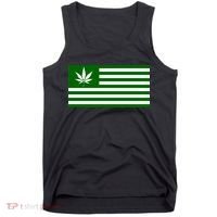 Weed Green America Flag Tank Top thumb 0