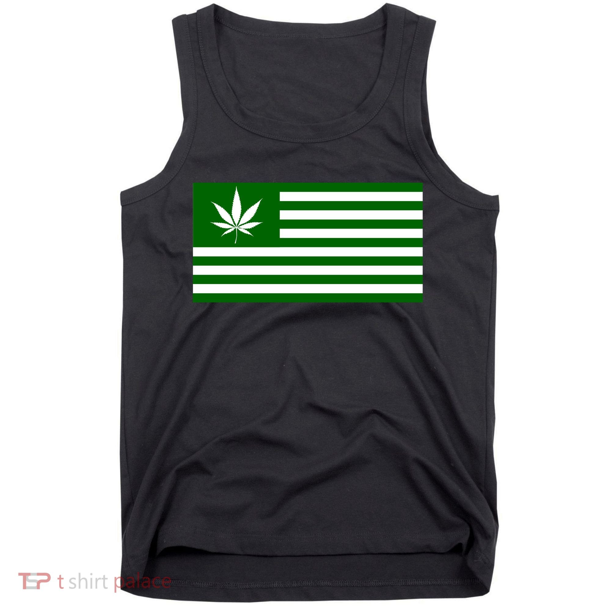 Weed Green America Flag Tank Top