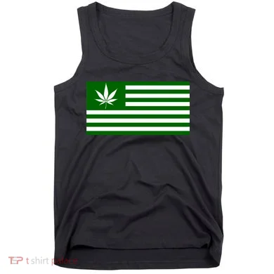 Weed Green America Flag Tank Top
