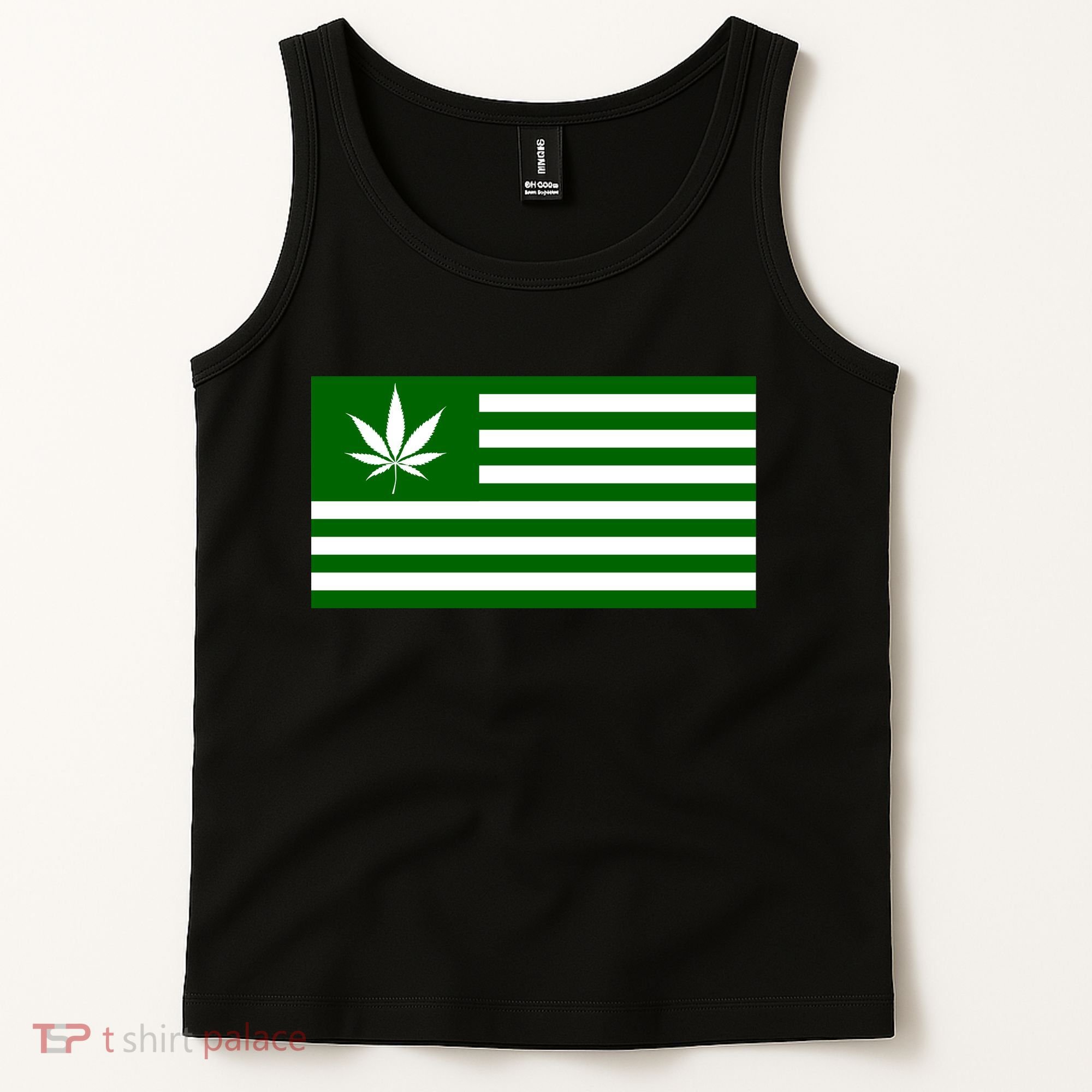 Weed Green America Flag Tank Top