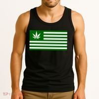 Weed Green America Flag Tank Top thumb 3