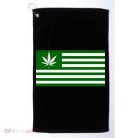 Weed Green America Flag Golf Towel thumb 0