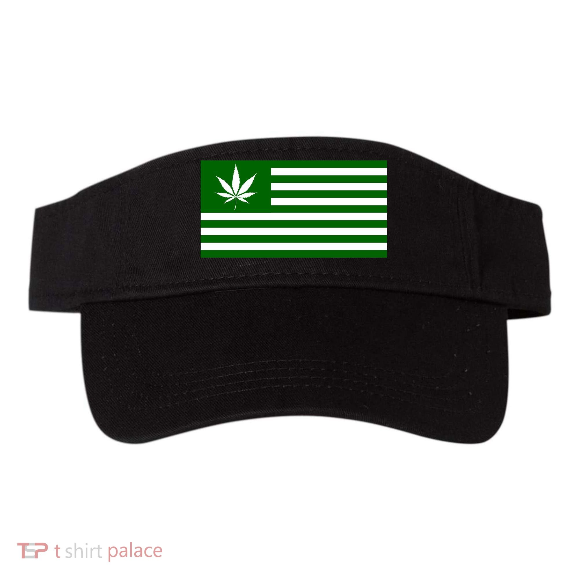 Weed Green America Flag Visor