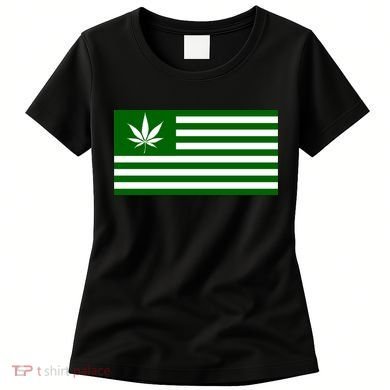 Weed Green America Flag Women's T-Shirt