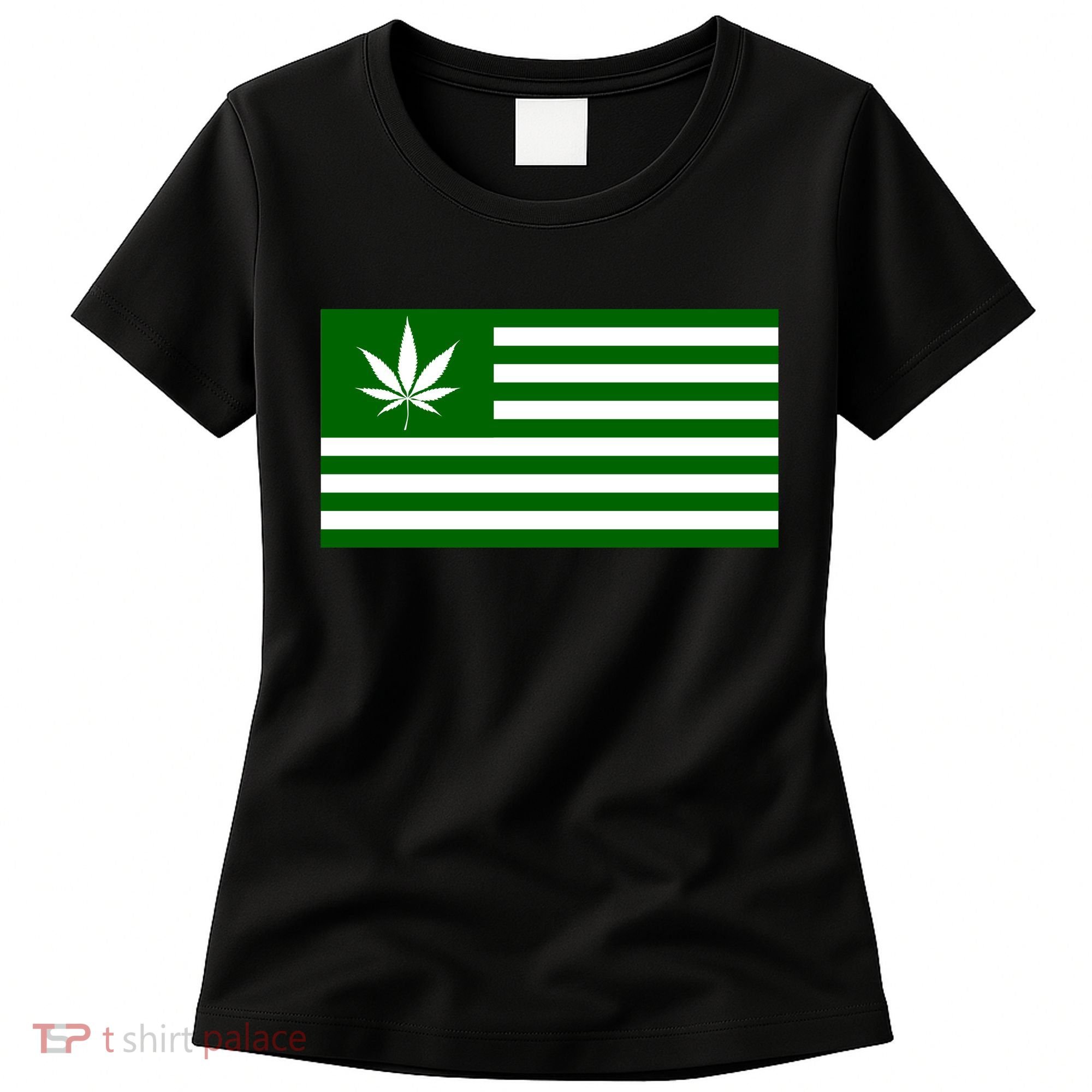 Weed Green America Flag Women's T-Shirt